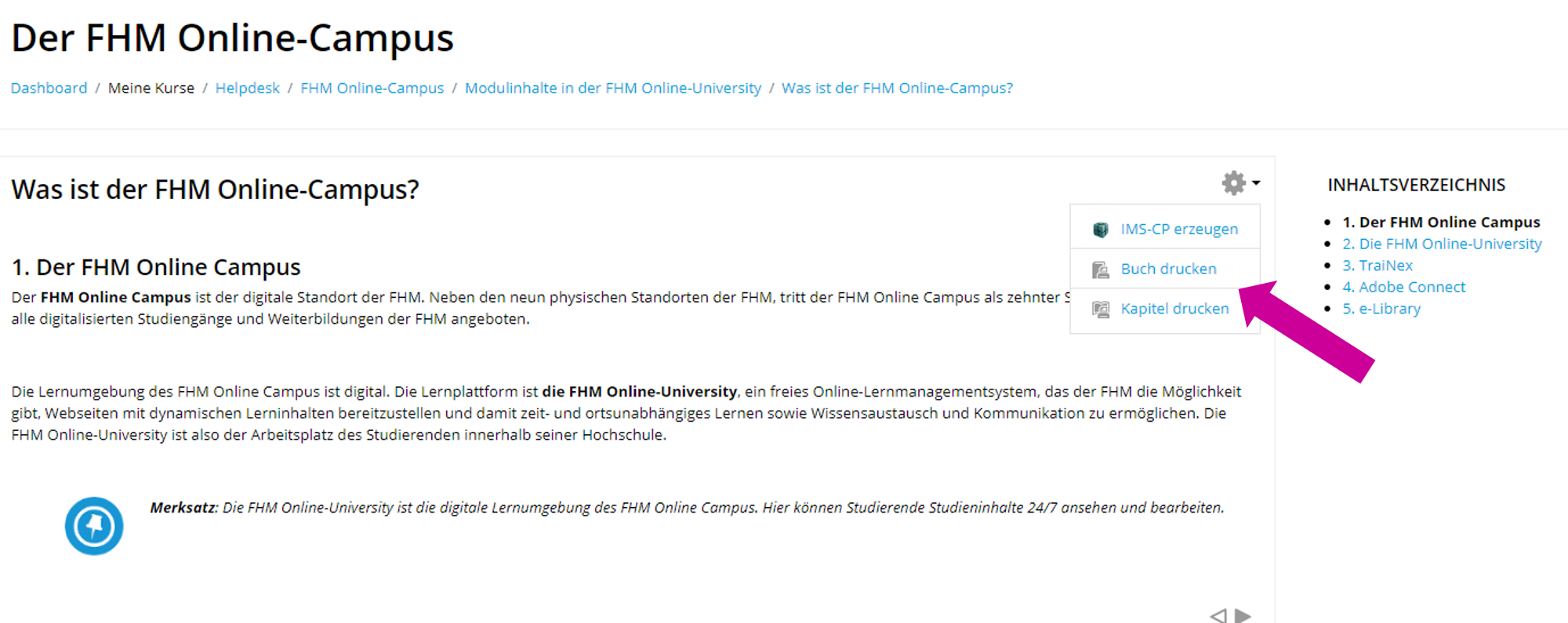 Fhm Online Campus Drucken Von Studientexten